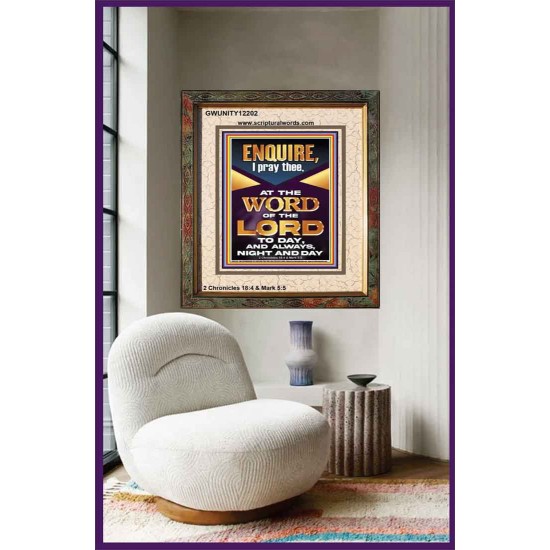 MEDITATE THE WORD OF THE LORD DAY AND NIGHT  Contemporary Christian Wall Art Portrait  GWUNITY12202  