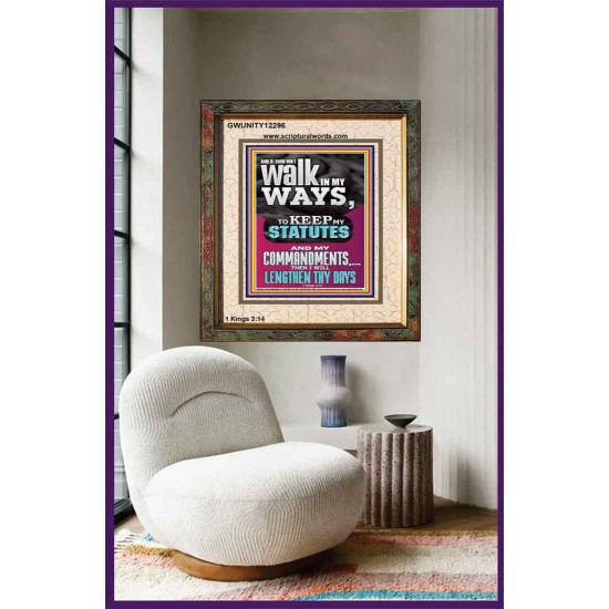 WALK IN MY WAYS AND KEEP MY COMMANDMENTS  Wall & Art Décor  GWUNITY12296  