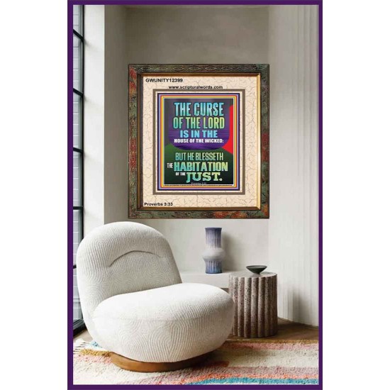 THE LORD BLESSED THE HABITATION OF THE JUST  Large Scriptural Wall Art  GWUNITY12399  