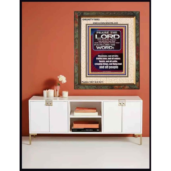 PRAISE HIM - STORMY WIND FULFILLING HIS WORD  Business Motivation Décor Picture  GWUNITY10053  