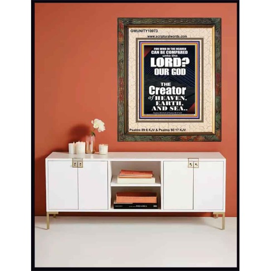 WHO IN THE HEAVEN CAN BE COMPARED TO JEHOVAH EL SHADDAI  Affordable Wall Art Prints  GWUNITY10073  