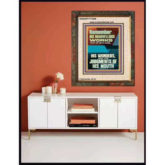 HIS MARVELLOUS WONDERS AND THE JUDGEMENTS OF HIS MOUTH  Custom Modern Wall Art  GWUNITY11839  