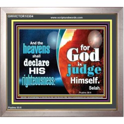 THE HEAVENS SHALL DECLARE HIS RIGHTEOUSNESS  Custom Contemporary Christian Wall Art  GWVICTOR10304  "16X14"