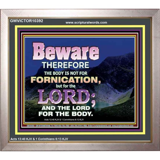 YOUR BODY IS NOT FOR FORNICATION   Ultimate Power Portrait  GWVICTOR10392  