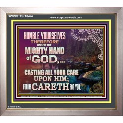CASTING YOUR CARE UPON HIM FOR HE CARETH FOR YOU  Sanctuary Wall Portrait  GWVICTOR10424  "16X14"