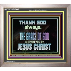 THANKING GOD ALWAYS OPENS GREATER DOOR  Scriptural Décor Portrait  GWVICTOR10442  "16X14"