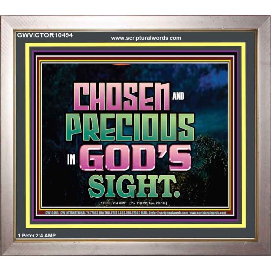 CHOSEN AND PRECIOUS IN THE SIGHT OF GOD  Modern Christian Wall Décor Portrait  GWVICTOR10494  