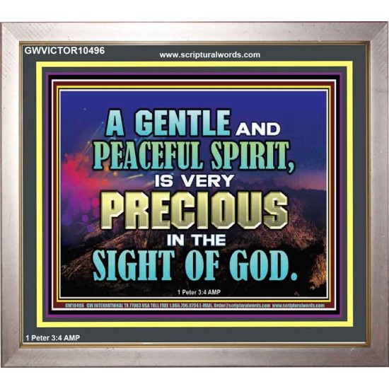 GENTLE AND PEACEFUL SPIRIT VERY PRECIOUS IN GOD SIGHT  Bible Verses to Encourage  Portrait  GWVICTOR10496  