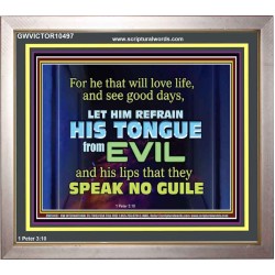 KEEP YOUR TONGUES FROM ALL EVIL  Bible Scriptures on Love Portrait  GWVICTOR10497  "16X14"