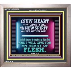 A NEW HEART ALSO WILL I GIVE YOU  Custom Wall Scriptural Art  GWVICTOR10608  