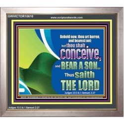 BEHOLD NOW THOU SHALL CONCEIVE  Custom Christian Artwork Portrait  GWVICTOR10610  "16X14"