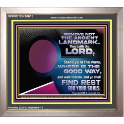 REMOVE NOT THE ANCIENT LANDMARK  Unique Bible Verse Portrait  GWVICTOR10619  "16X14"