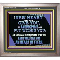 I WILL GIVE YOU A NEW HEART AND NEW SPIRIT  Bible Verse Wall Art  GWVICTOR10633  "16X14"