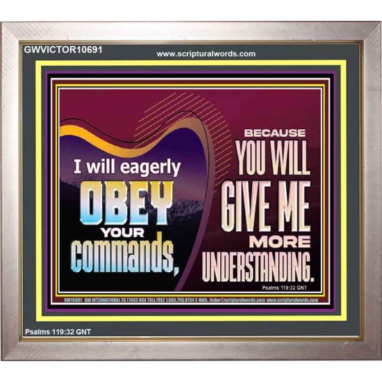 EAGERLY OBEY COMMANDMENT OF THE LORD  Unique Power Bible Portrait  GWVICTOR10691  