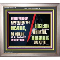 KNOWLEDGE IS PLEASANT UNTO THY SOUL UNDERSTANDING SHALL KEEP THEE  Bible Verse Portrait  GWVICTOR10772  "16X14"