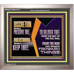 DISCRETION WILL WATCH OVER YOU UNDERSTANDING WILL GUARD YOU  Bible Verses Wall Art  GWVICTOR10773  "16X14"