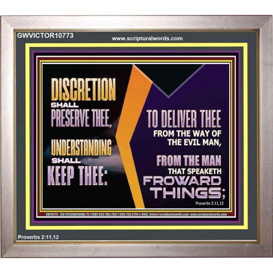 DISCRETION WILL WATCH OVER YOU UNDERSTANDING WILL GUARD YOU  Bible Verses Wall Art  GWVICTOR10773  
