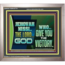 JEHOVAHNISSI THE LORD GOD WHO GIVE YOU THE VICTORY  Bible Verses Wall Art  GWVICTOR10774  "16X14"