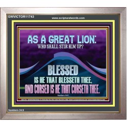 AS A GREAT LION WHO SHALL STIR HIM UP  Scriptural Portrait Glass Portrait  GWVICTOR11743  