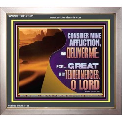 CONSIDER MINE AFFLICTION O LORD  Christian Artwork Glass Portrait  GWVICTOR12052  "16X14"