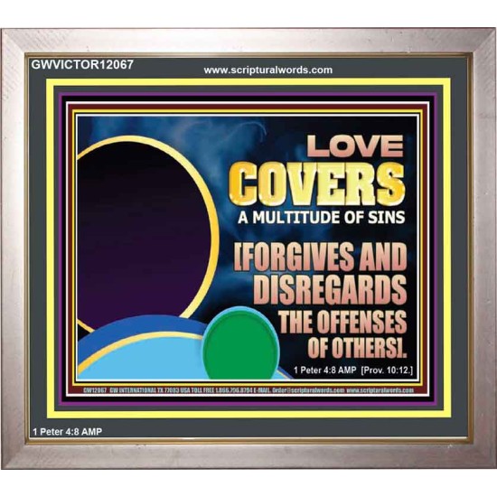 FORGIVES AND DISREGARDS THE OFFENSES OF OTHERS  Religious Wall Art Portrait  GWVICTOR12067  