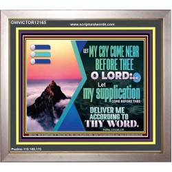 LET MY CRY COME NEAR BEFORE THEE O LORD  Inspirational Bible Verse Portrait  GWVICTOR12165  "16X14"