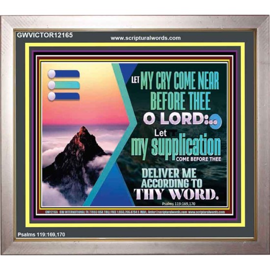 LET MY CRY COME NEAR BEFORE THEE O LORD  Inspirational Bible Verse Portrait  GWVICTOR12165  