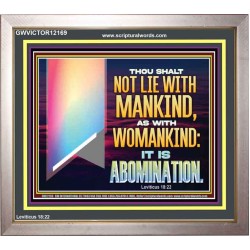 THOU SHALT NOT LIE WITH MANKIND AS WITH WOMANKIND IT IS ABOMINATION  Bible Verse for Home Portrait  GWVICTOR12169  