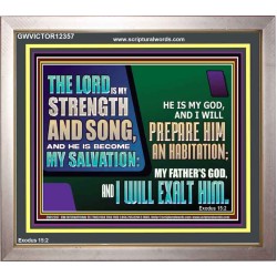 THE LORD IS MY STRENGTH AND SONG AND I WILL EXALT HIM  Children Room Wall Portrait  GWVICTOR12357  "16X14"