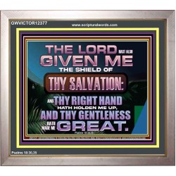 THY RIGHT HAND HATH HOLDEN ME UP  Ultimate Inspirational Wall Art Portrait  GWVICTOR12377  "16X14"