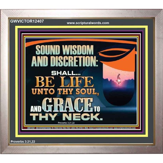 SOUND WISDOM AND DISCRETION SHALL BE LIFE UNTO THY SOUL  Children Room Wall Portrait  GWVICTOR12407  