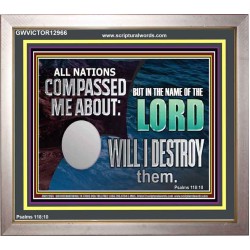 IN THE NAME OF THE LORD WILL I DESTROY THEM  Biblical Paintings Portrait  GWVICTOR12966  "16X14"