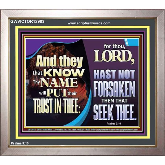 THEY THAT KNOW THY NAME WILL NOT BE FORSAKEN  Biblical Art Glass Portrait  GWVICTOR12983  