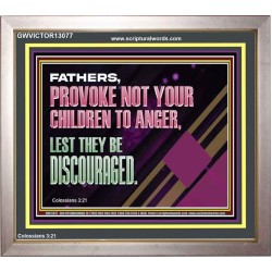 FATHER PROVOKE NOT YOUR CHILDREN TO ANGER  Unique Power Bible Portrait  GWVICTOR13077  "16X14"