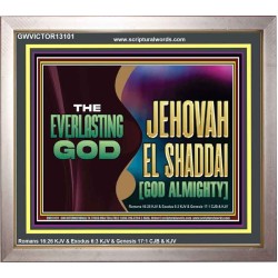EVERLASTING GOD JEHOVAH EL SHADDAI GOD ALMIGHTY   Christian Artwork Glass Portrait  GWVICTOR13101  "16X14"