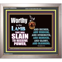 LAMB OF GOD GIVES STRENGTH AND BLESSING  Sanctuary Wall Portrait  GWVICTOR9554c  "16X14"