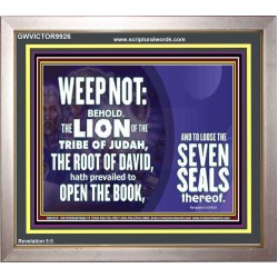 WEEP NOT THE LAMB OF GOD HAS PREVAILED  Christian Art Portrait  GWVICTOR9926  "16X14"