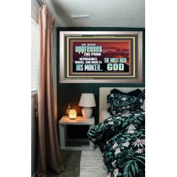 OPRRESSING THE POOR IS AGAINST THE WILL OF GOD  Large Scripture Wall Art  GWVICTOR10429  "16X14"