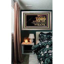 THE NAME OF THE LORD IS A STRONG TOWER  Contemporary Christian Wall Art  GWVICTOR10542  "16X14"