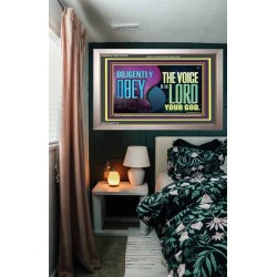 DILIGENTLY OBEY THE VOICE OF THE LORD OUR GOD  Bible Verse Art Prints  GWVICTOR10724  "16X14"