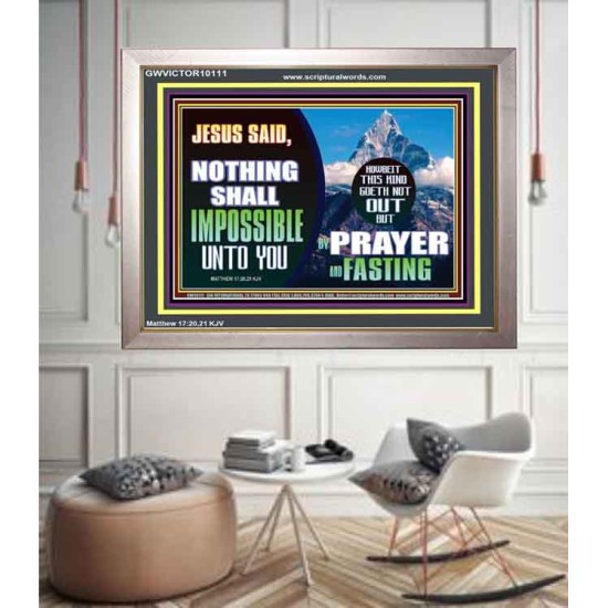 WITH GOD NOTHING SHALL BE IMPOSSIBLE  Modern Wall Art  GWVICTOR10111  