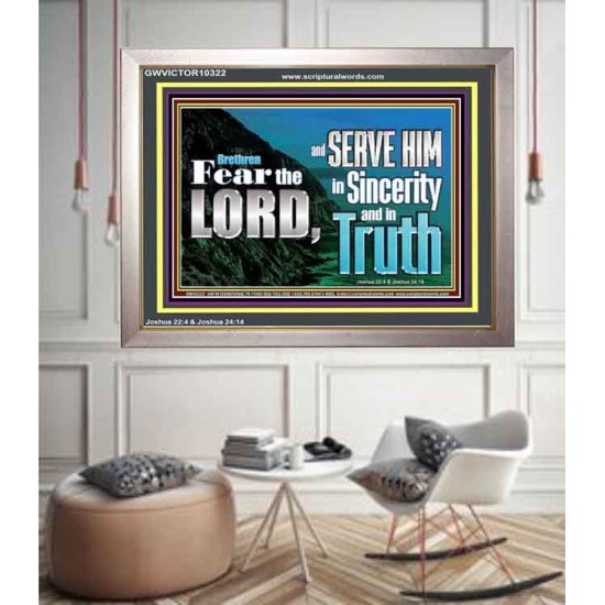 SERVE THE LORD IN SINCERITY AND TRUTH  Custom Inspiration Bible Verse Portrait  GWVICTOR10322  