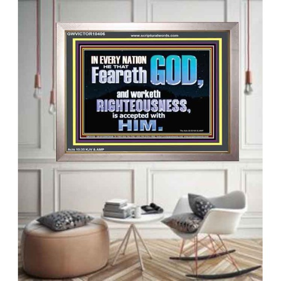 FEAR GOD AND WORKETH RIGHTEOUSNESS  Sanctuary Wall Portrait  GWVICTOR10406  