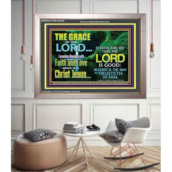 SEEK THE EXCEEDING ABUNDANT FAITH AND LOVE IN CHRIST JESUS  Ultimate Inspirational Wall Art Portrait  GWVICTOR10425  