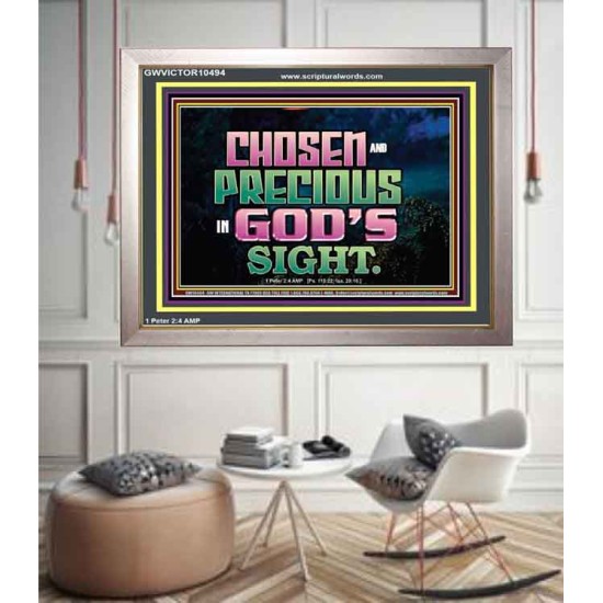 CHOSEN AND PRECIOUS IN THE SIGHT OF GOD  Modern Christian Wall Décor Portrait  GWVICTOR10494  
