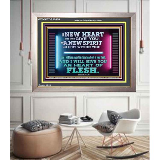 A NEW HEART ALSO WILL I GIVE YOU  Custom Wall Scriptural Art  GWVICTOR10608  