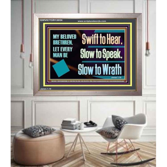 SWIFT TO HEAR SLOW TO SPEAK SLOW TO WRATH  Church Decor Portrait  GWVICTOR13054  