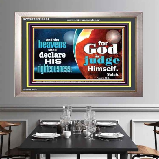 THE HEAVENS SHALL DECLARE HIS RIGHTEOUSNESS  Custom Contemporary Christian Wall Art  GWVICTOR10304  