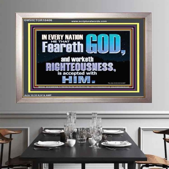 FEAR GOD AND WORKETH RIGHTEOUSNESS  Sanctuary Wall Portrait  GWVICTOR10406  