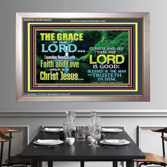 SEEK THE EXCEEDING ABUNDANT FAITH AND LOVE IN CHRIST JESUS  Ultimate Inspirational Wall Art Portrait  GWVICTOR10425  